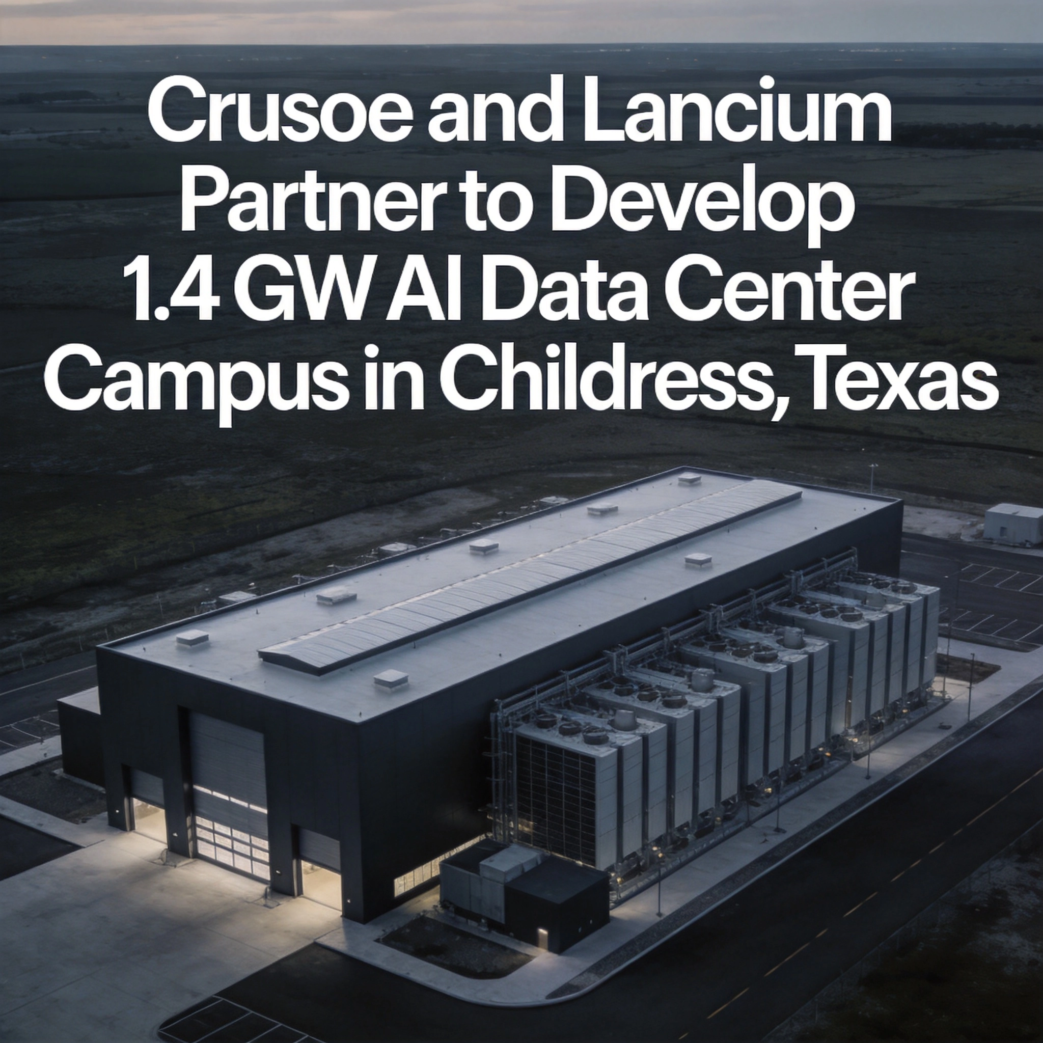 Crusoe and Lancium Partner to Develop 1.4 GW AI Data Center Campus in Childress, Texas