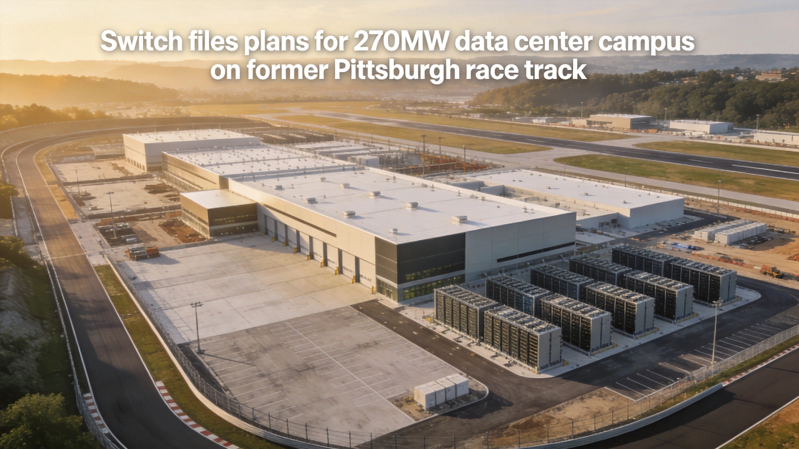 Switch files plans for 270MW data center campus on former Pittsburgh race track